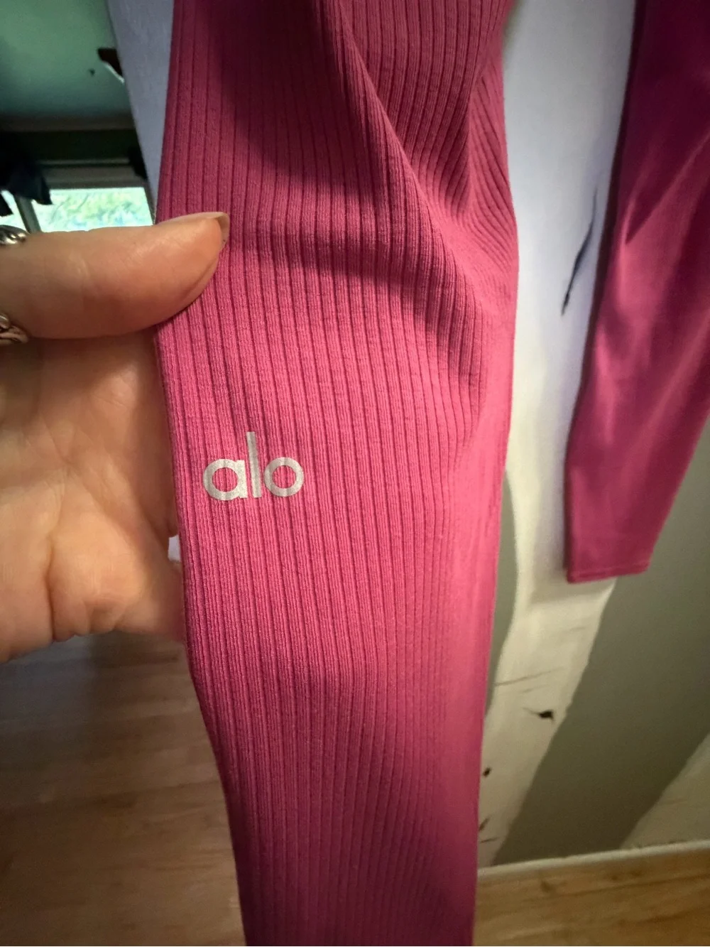 ALO Yoga Pink Ribbed Leggings